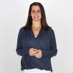 Navy Wrap Sweater Top